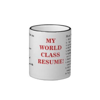 My World Class Resume   Funny Job Resume Samples Mug