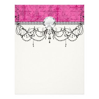 pink chandelier vintage writing background letterhead