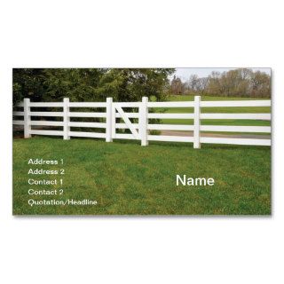 white wooden post fence and gate business cards