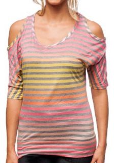 Ninety Womens Striped Rainbow Spectrum T Shirt