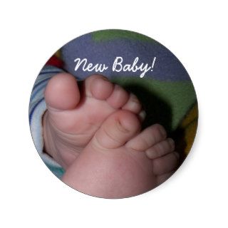 toes, New Baby Round Sticker