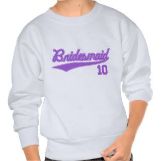 Bridesmaid 10 (Baseball Script Purple) Pullover Sweatshirts