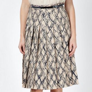 J by Jasper Conran Designer beige pleated lattice skirt