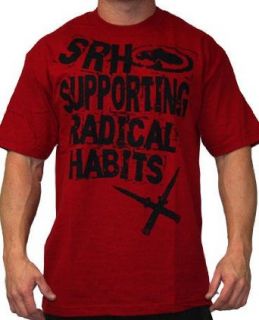 SRH Clothing Mens Switch Blades Cotton T Shirt   Red S Clothing