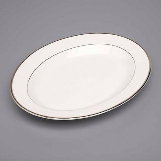 Le Vrai Gourmet Fine china platinum band oval platter