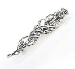 Scottish Celtic Thistle Cloak or Kilt Sterling Silver Pin Brooch Jewelry
