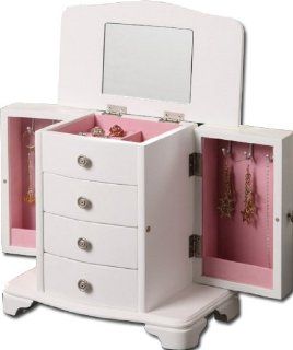 Girls White Jewelry Box Pink Interior Jewelry