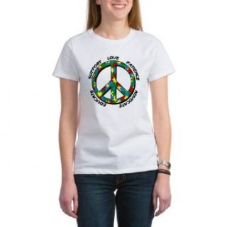  Autism Peace Sign Women's T Shirt Clothing