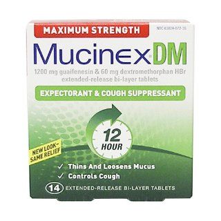 Mucinex DM Maximum Strength 12 Hour Expectorant and Cough Supressant Tablets, 28 Count Health & Personal Care