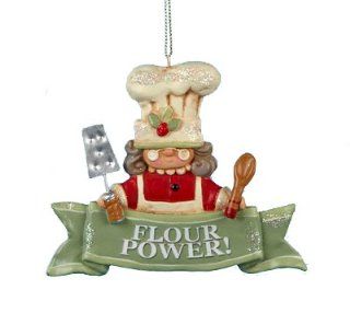 Mom's Kitchen Flour Power Kitchen Chef Christmas Ornament 3"  