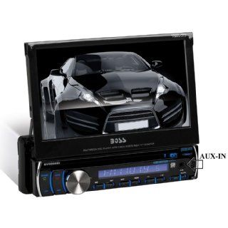 BOSS Audio BV9986BI In Dash Single Din 7 inch Motorized Detachable Touchscreen DVD/CD/USB/SD/MP4/ Player Receiver Bluetooth Streaming Bluetooth Hands free with Remote  Vehicle Dvd Players 