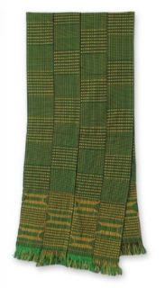 Cotton kente cloth scarf, 'Measure' Apparel Wraps And Shawls