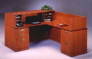 Transitional Reception Desk with Right Return   Office Desks
