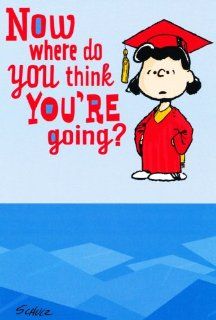 Graduation Greeting Card   Peanuts Lucy Where Do You Think Health & Personal Care