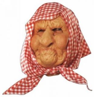Old Lady with Scarf Mask Costume Masks Clothing