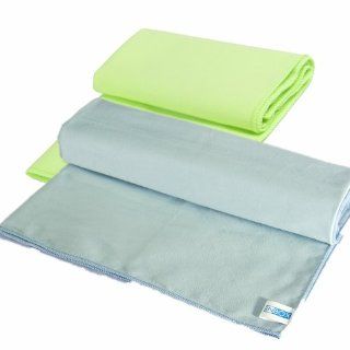 (2Packs)Inbox 100% Microfiber Camping Towel, Quick Dry Travel Hand Sweat Workout and Sports Towels 12 x 24 inch(1GRreen)+16 x 32 inch(1Blue)  Sports & Outdoors