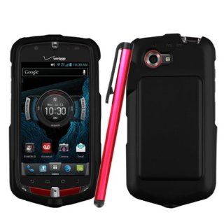 [ManiaGear] Verizon Casio Gzone C811 Black Rubberized Hard Case Shell + Stylus Pen Cell Phones & Accessories