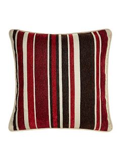 Linea Stripe chenille cushion, red