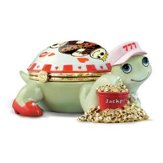 The Queen Of Hearts Turtle Music Box For Casino Lovers by The Bradford Exchange   Jewelry Music Boxes