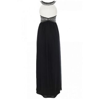 Quiz Black And Cream Bead Embellished Maxi Dress