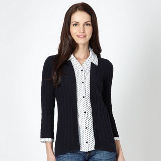 Maine New England Navy 2 in 1 spotted shirt and cardigan