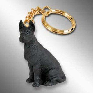 Great Dane, Black Tiny Ones Dog Keychains (2 1/2 in)