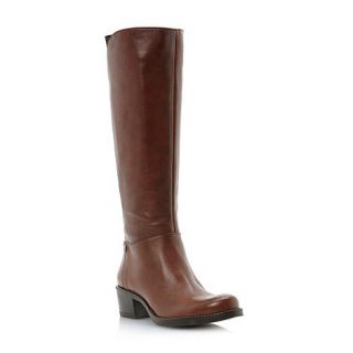 Roberto Vianni Tan contrast back insert leather riding boots