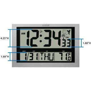 La Crosse Technology 513 1211 Atomic Wall Clock with Jumbo LCD Display with Indoor Temperature   Large Digital Wall Clock