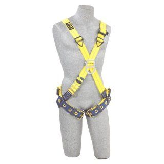 DBI/Sala Delta, 1102950 Cross Over Style Harness, Front And Back D Rings, Tongue Buckle Leg Straps, Universal, Navy/Yellow   Fall Arrest Safety Harnesses  