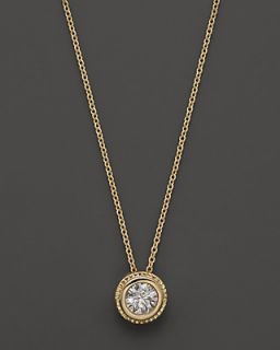 Bezel Set Diamond Solitaire Pendant Necklace in 14K Yellow Gold, .40 ct. t.w.'s