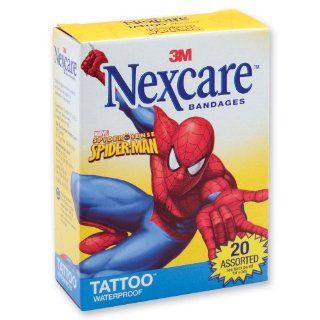 Nexcare Spiderman Tattoo Bandages   20 Per Pack Health & Personal Care