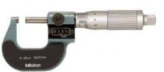 Mitutoyo 193 101 Digit Outside Micrometer, Ratchet Stop, 0 25mm Range, 0.01mm Graduation, +/ 0.002mm Accuracy