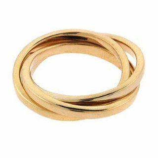 Gold Tone over Sterling Silver Three Band Intertwining Ring Jewelry