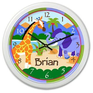 Olive Kids   Wild Animals Personalized Clock (White)   Childrens Clocks