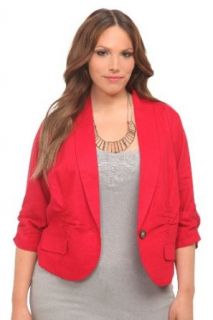 Red Linen Cropped Blazer Blazers And Sports Jackets