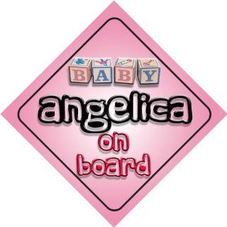 Baby Girl Angelica on board novelty car sign gift / present for new child / newborn baby Baby