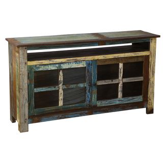 Vinnie Multicolor Recycled Wood TV Stand Kosas Collections Entertainment Centers