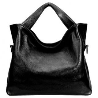 Dissia Everyday Leisure Style Vintage Genuine Leather Shoulder Bag,Handbag,Black Clothing