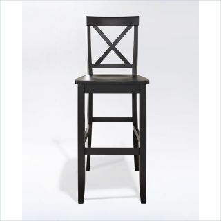 Crosley Furniture Bar Height X Back Bar Stool in Black Finish   CF500430 BK