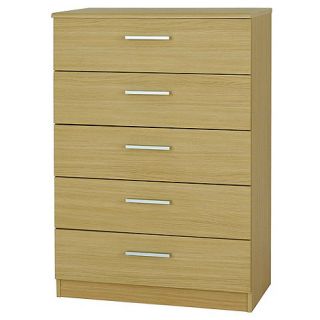 Oak Lewes five drawer chest