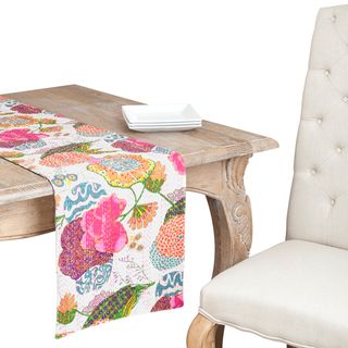 Bright Floral Printed Cotton Table Runner Table Linens
