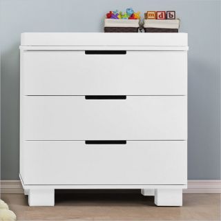 Babyletto Modo 3 Drawer Wood Changing Table w/ Tray in White   M6723W