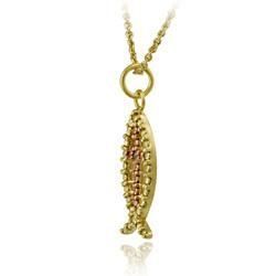DB Designs 18k Gold over Silver Champagne Diamond Accent Jesus Fish Necklace DB Designs Diamond Necklaces