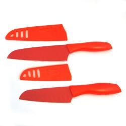 Silvermark Red 4 piece Santoku Set Silvermark Cutlery Sets