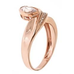 D'Yach 10k Rose Gold Morganite and 1/10ct TDW Diamond Ring (G H, I1 I2) D'Yach Gemstone Rings