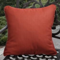 Clara Outdoor Textured Crimson Red Pillows Made with Sunbrella (Set of 2) Outdoor Cushions & Pillows