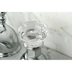 Crystal Handle Chrome Widespread Bathroom Faucet with Hardware Bathroom Faucets