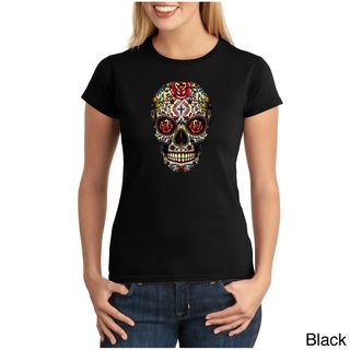 Women's Sugar Skull T shirt Los Angeles Pop Art Short Sleeve Shirts