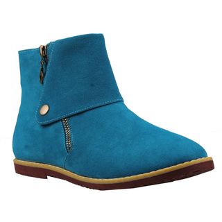Refresh by Beston Women's 'Darby 2' Teal Side zip Ankle Booties Refresh Boots