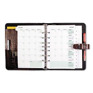 Day Timer Products   Day Timer   Croc Embossed Bonded Leather Organizer Starter Set, 5 1/2 x 8 1/2, Walnut   Sold As 1 Each   Attractive bonded leather made from recycled leather fibers.   Everything you need to get started and get organized.   Undated cal